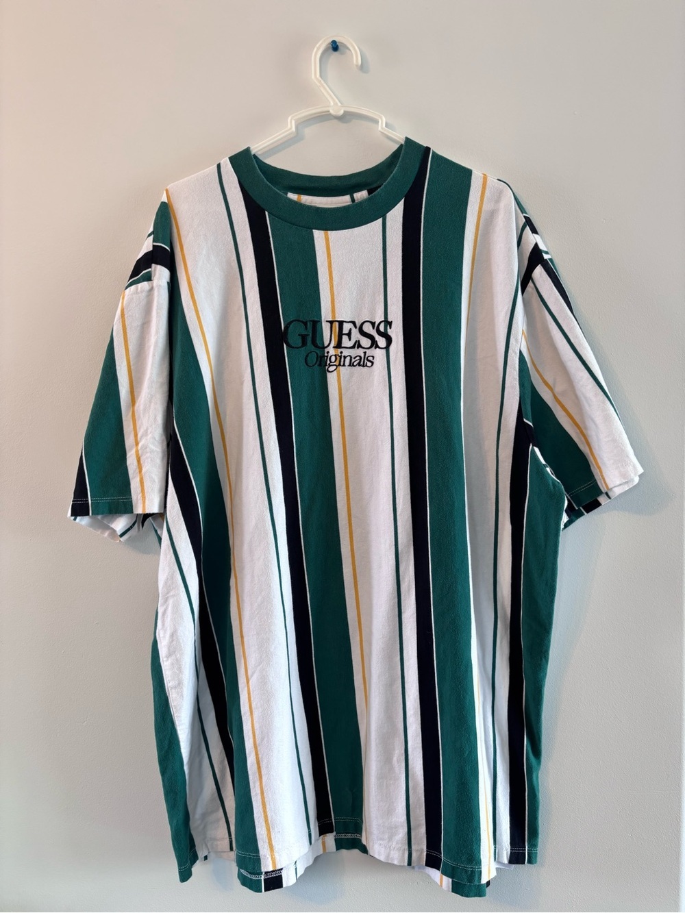 Guess Originals Men’s Striped Tshirt size XXL Tee green and yellow